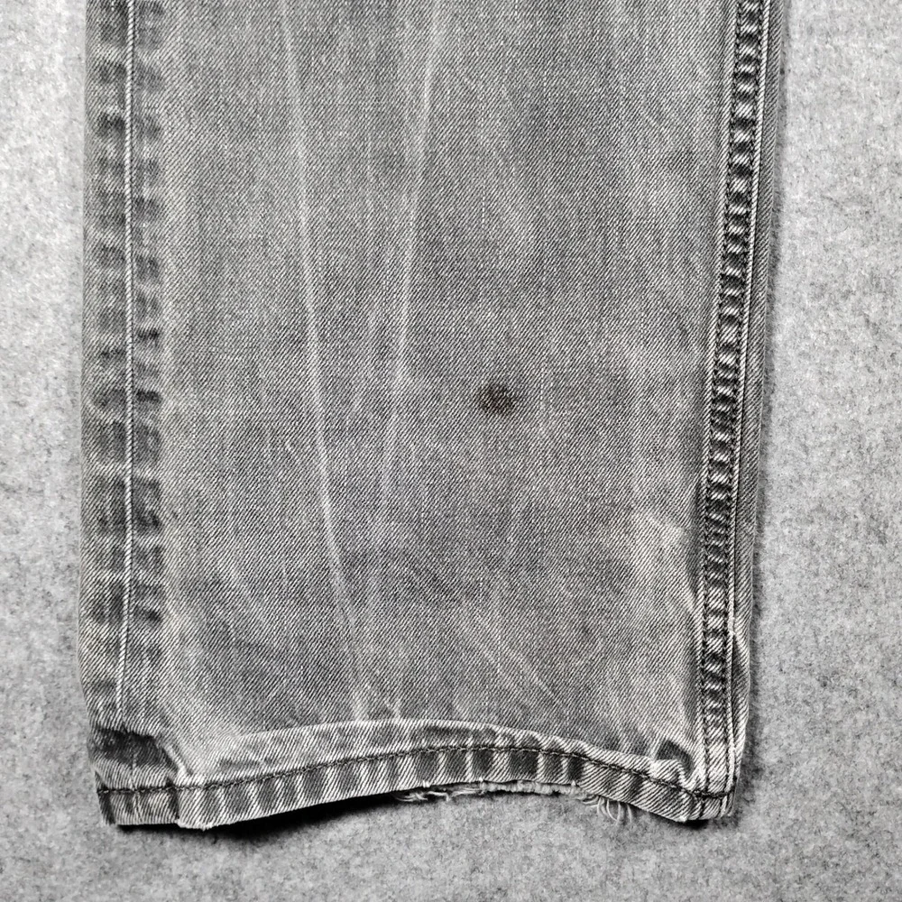 Diesel Viker 0881V Men 32x32 Gray Straight Distressed Low Rise Button Fly Jeans